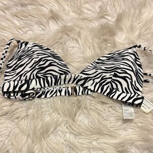 Hollister Zebra Print Bikini Top - Black and White